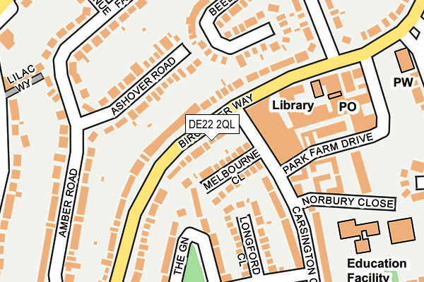 DE22 2QL map - OS OpenMap – Local (Ordnance Survey)