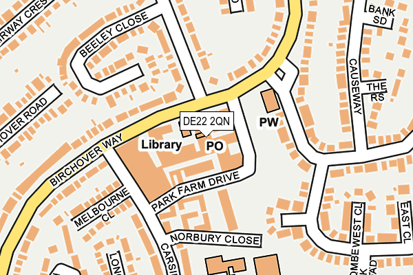 DE22 2QN map - OS OpenMap – Local (Ordnance Survey)