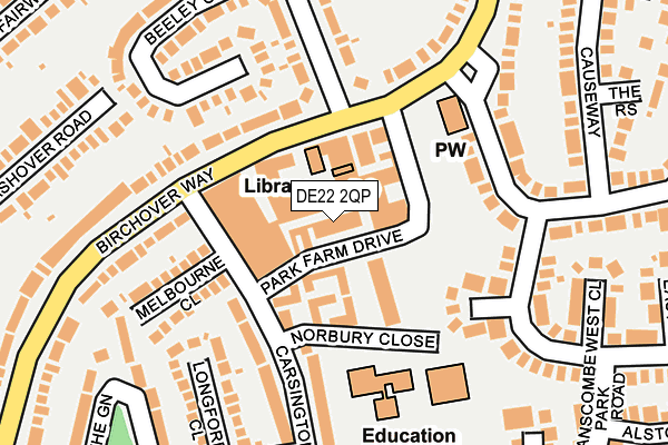 DE22 2QP map - OS OpenMap – Local (Ordnance Survey)