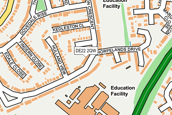 DE22 2QW map - OS OpenMap – Local (Ordnance Survey)
