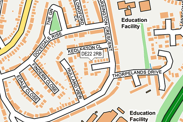 DE22 2RB map - OS OpenMap – Local (Ordnance Survey)