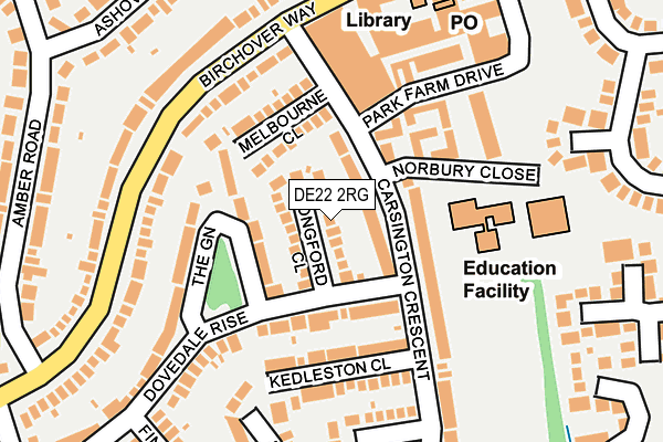 DE22 2RG map - OS OpenMap – Local (Ordnance Survey)