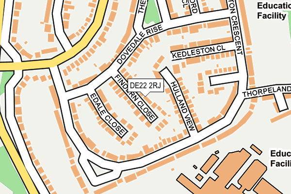 DE22 2RJ map - OS OpenMap – Local (Ordnance Survey)