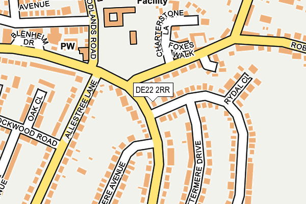 DE22 2RR map - OS OpenMap – Local (Ordnance Survey)
