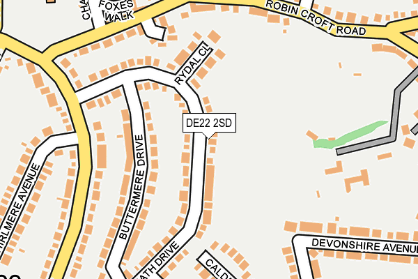 DE22 2SD map - OS OpenMap – Local (Ordnance Survey)