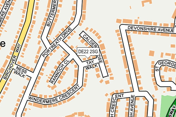 DE22 2SG map - OS OpenMap – Local (Ordnance Survey)
