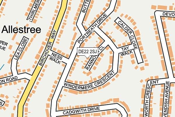 DE22 2SJ map - OS OpenMap – Local (Ordnance Survey)