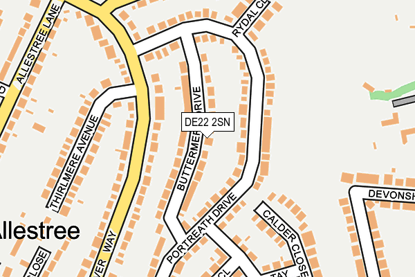 DE22 2SN map - OS OpenMap – Local (Ordnance Survey)