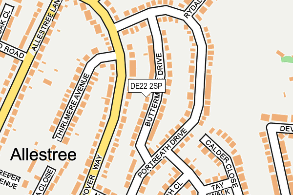 DE22 2SP map - OS OpenMap – Local (Ordnance Survey)