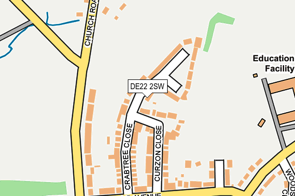 DE22 2SW map - OS OpenMap – Local (Ordnance Survey)