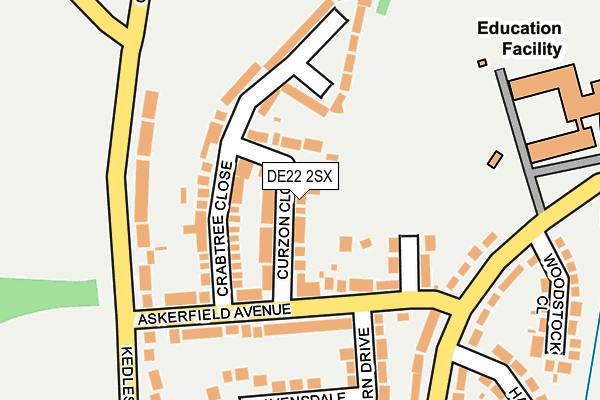 DE22 2SX map - OS OpenMap – Local (Ordnance Survey)