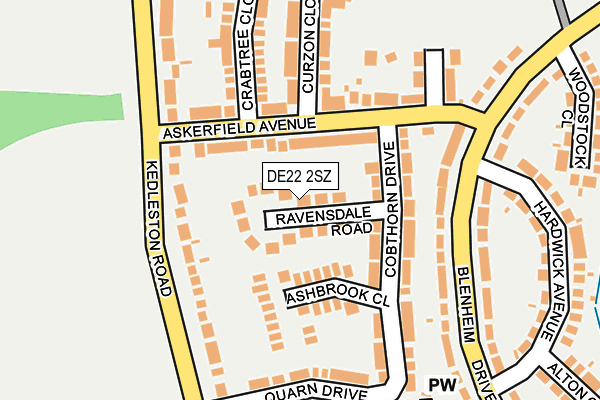 DE22 2SZ map - OS OpenMap – Local (Ordnance Survey)