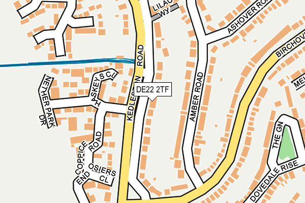 DE22 2TF map - OS OpenMap – Local (Ordnance Survey)