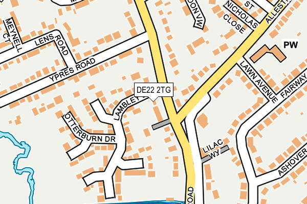 DE22 2TG map - OS OpenMap – Local (Ordnance Survey)