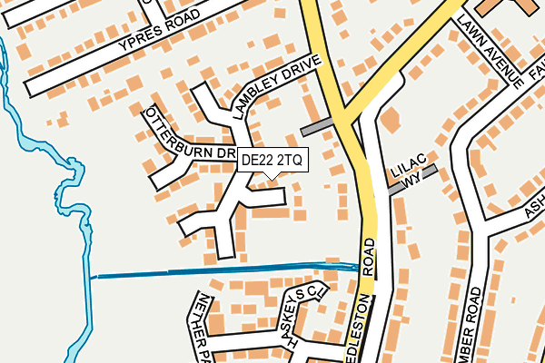 DE22 2TQ map - OS OpenMap – Local (Ordnance Survey)