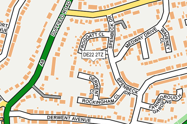 DE22 2TZ map - OS OpenMap – Local (Ordnance Survey)