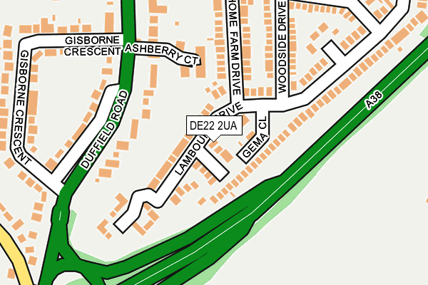 DE22 2UA map - OS OpenMap – Local (Ordnance Survey)