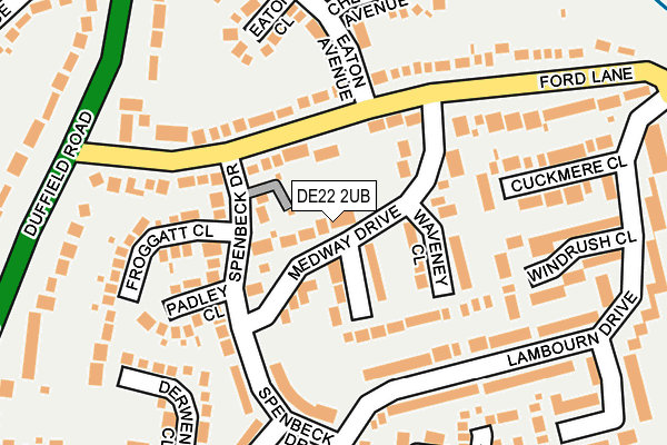 DE22 2UB map - OS OpenMap – Local (Ordnance Survey)