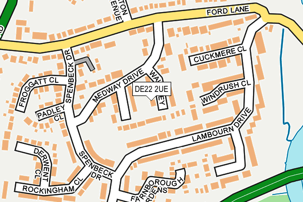 DE22 2UE map - OS OpenMap – Local (Ordnance Survey)