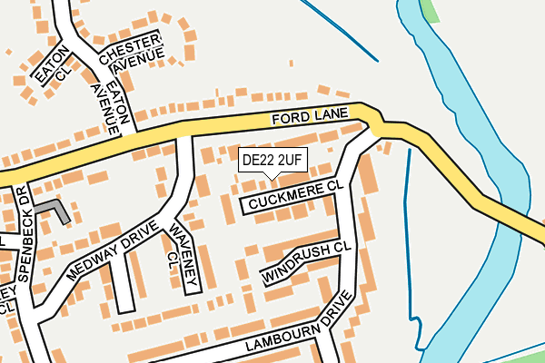 DE22 2UF map - OS OpenMap – Local (Ordnance Survey)