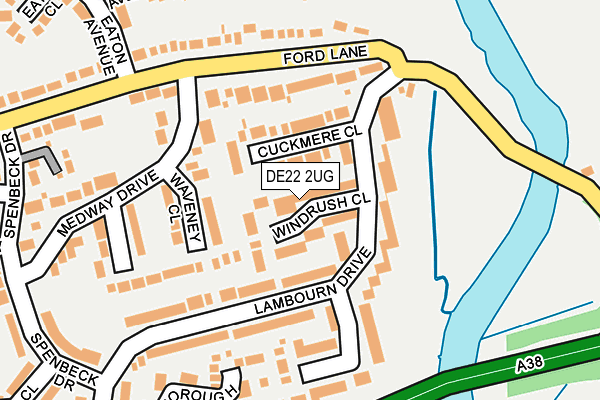 DE22 2UG map - OS OpenMap – Local (Ordnance Survey)
