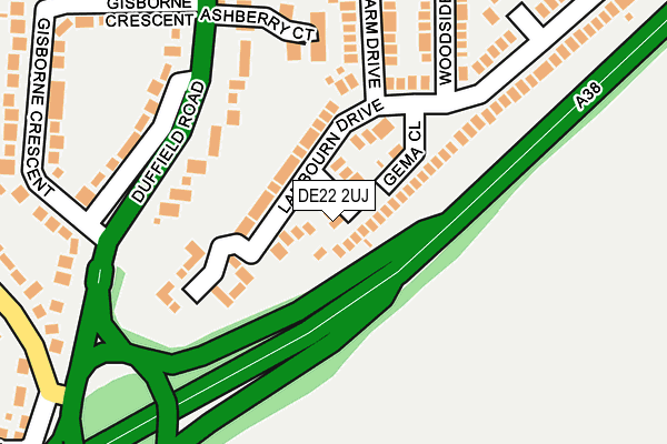 DE22 2UJ map - OS OpenMap – Local (Ordnance Survey)