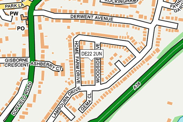 DE22 2UN map - OS OpenMap – Local (Ordnance Survey)