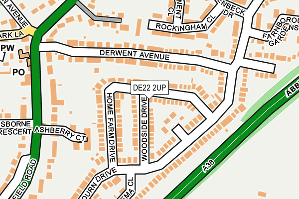 DE22 2UP map - OS OpenMap – Local (Ordnance Survey)