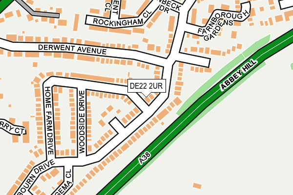DE22 2UR map - OS OpenMap – Local (Ordnance Survey)
