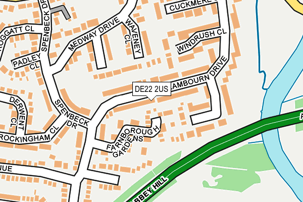 DE22 2US map - OS OpenMap – Local (Ordnance Survey)