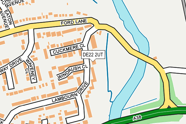DE22 2UT map - OS OpenMap – Local (Ordnance Survey)