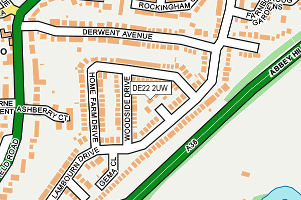 DE22 2UW map - OS OpenMap – Local (Ordnance Survey)