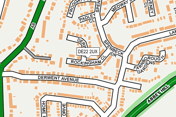 DE22 2UX map - OS OpenMap – Local (Ordnance Survey)