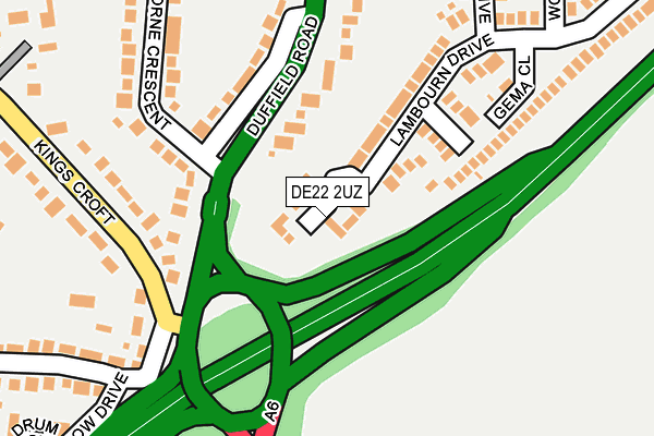 DE22 2UZ map - OS OpenMap – Local (Ordnance Survey)