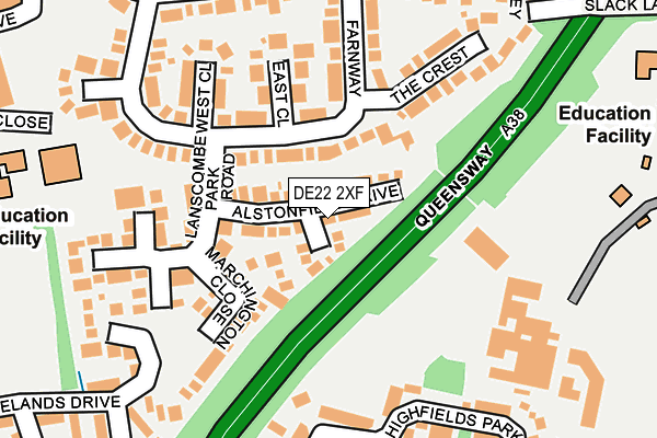 DE22 2XF map - OS OpenMap – Local (Ordnance Survey)