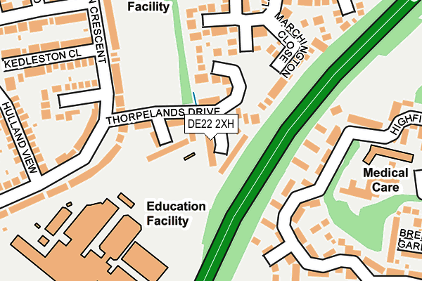 DE22 2XH map - OS OpenMap – Local (Ordnance Survey)