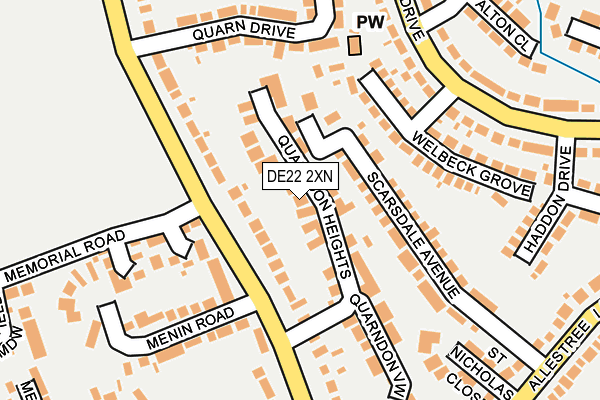 DE22 2XN map - OS OpenMap – Local (Ordnance Survey)
