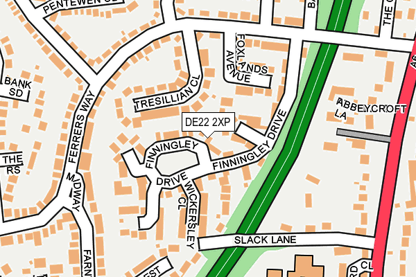 DE22 2XP map - OS OpenMap – Local (Ordnance Survey)
