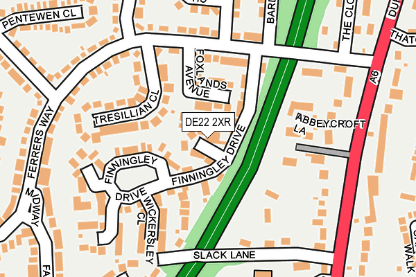DE22 2XR map - OS OpenMap – Local (Ordnance Survey)