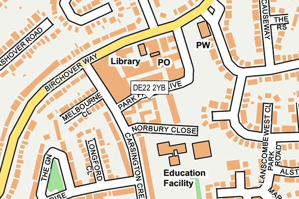 DE22 2YB map - OS OpenMap – Local (Ordnance Survey)