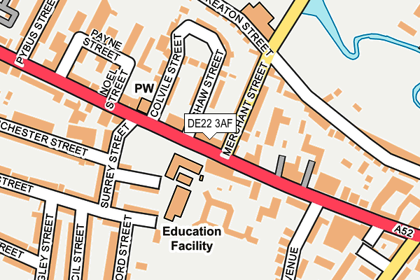 DE22 3AF map - OS OpenMap – Local (Ordnance Survey)