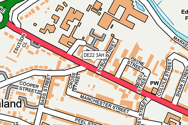 DE22 3AH map - OS OpenMap – Local (Ordnance Survey)