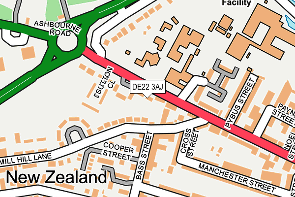 DE22 3AJ map - OS OpenMap – Local (Ordnance Survey)