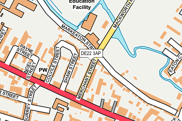 DE22 3AP map - OS OpenMap – Local (Ordnance Survey)