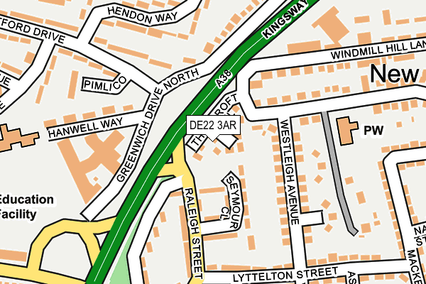 DE22 3AR map - OS OpenMap – Local (Ordnance Survey)