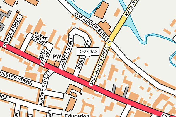 DE22 3AS map - OS OpenMap – Local (Ordnance Survey)