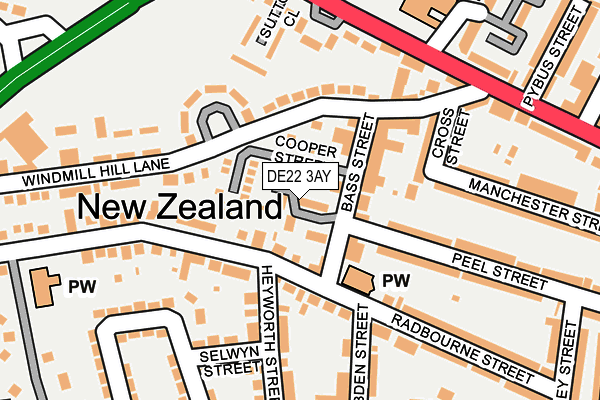 DE22 3AY map - OS OpenMap – Local (Ordnance Survey)