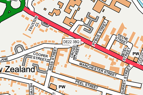 DE22 3BQ map - OS OpenMap – Local (Ordnance Survey)