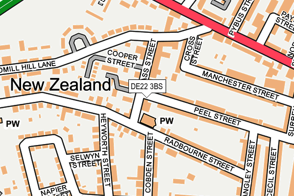 DE22 3BS map - OS OpenMap – Local (Ordnance Survey)