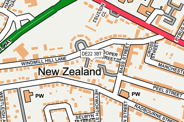 DE22 3BT map - OS OpenMap – Local (Ordnance Survey)